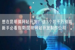 想在昆明搞网站开发？这3个坑千万别踩 新手必看指南|昆明网站
