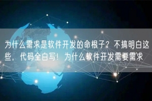 为什么需求是软件开发的命根子？不搞明白这些，代码全白写！为什么软件开发需要需求