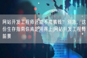 网站开发工程师还能不能搞钱？别急，这份生存指南你肯定用得上|网站开发工程师前景