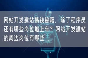 网站开发建站搞钱秘籍，除了程序员还有哪些岗位能上车？网站开发建站的周边岗位有哪些