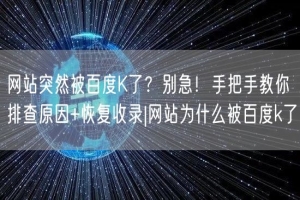 网站突然被百度K了？别急！手把手教你排查原因+恢复收录|网站为什么被百度k了
