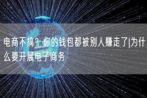 电商不搞？你的钱包都被别人赚走了|为什么要开展电子商务