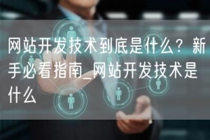 网站开发技术到底是什么？新手必看指南_网站开发技术是什么