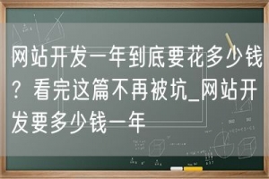 网站开发一年到底要花多少钱？看完这篇不再被坑_网站开发要多少钱一年