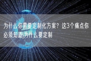 为什么你需要定制化方案？这3个痛点你必须知道|为什么要定制
