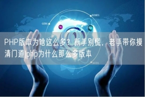 PHP版本为啥这么多？新手别慌，老手带你摸清门道|php为什么那么多版本