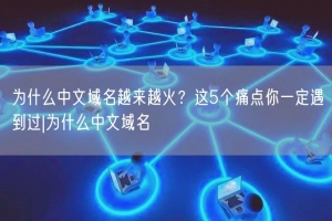 为什么中文域名越来越火？这5个痛点你一定遇到过|为什么中文域名