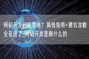 网站开发到底是啥？搞钱指南+避坑攻略全在这了_网站开发是做什么的