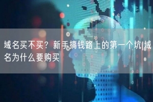 域名买不买？新手搞钱路上的第一个坑|域名为什么要购买
