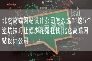 北仑高端网站设计公司怎么选？这5个避坑技巧让你少花冤枉钱|北仑高端网站设计公司