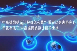 中高端网站设计报价怎么算？看完这张表格你心里就有底了|中高端网站设计报价表格