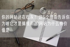你的网站还在吃灰？这5个理由告诉你为啥它才是搞钱利器|网站为什么有价值是