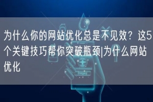 为什么你的网站优化总是不见效？这5个关键技巧帮你突破瓶颈|为什么网站优化