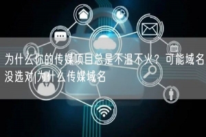 为什么你的传媒项目总是不温不火？可能域名没选对|为什么传媒域名
