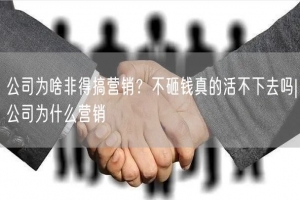 公司为啥非得搞营销？不砸钱真的活不下去吗|公司为什么营销