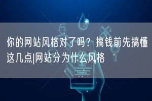 你的网站风格对了吗？搞钱前先搞懂这几点|网站分为什么风格