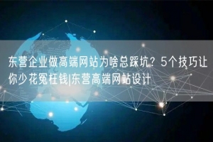 东营企业做高端网站为啥总踩坑？5个技巧让你少花冤枉钱|东营高