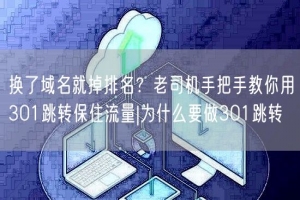 换了域名就掉排名？老司机手把手教你用301跳转保住流量|为什